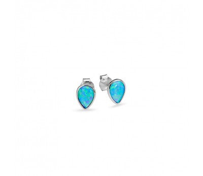 Sterling Silver light blue opalite droplet stud earring