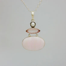 Load image into Gallery viewer, SS Pink Aragonite, Rose Quartz and Pearl Pendant Necklace
